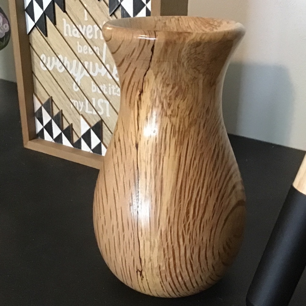 Beautiful wood flower vase